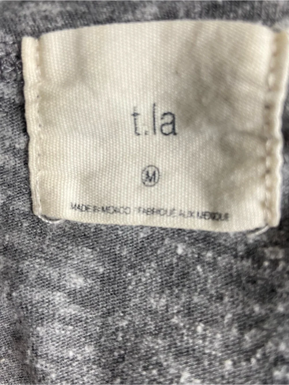 T.La Gray Marled Scoop Neck Top with Dark Gray Flutter Sleeves